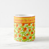 Helderheid Oranje Marigolds Foral Pattern on White Koffiemok (Center)