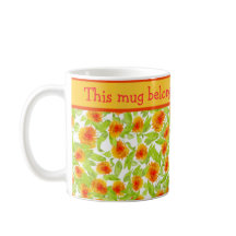 Helderheid Oranje Marigolds Foral Pattern on White