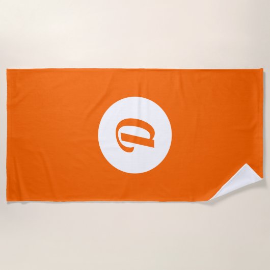 Helderheid Oranje monogrammen Strandlaken (Voorkant)