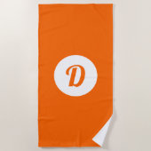 Helderheid Oranje monogrammen Strandlaken (Voorkant)