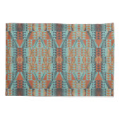 Helderheid Oranje Turquoise Blauwgroen Blue Tribal Kussensloop (Achterkant-Links)