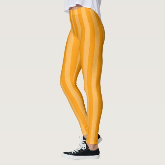Helderheid Oranje verticale stripe Leggings (Links)