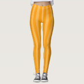 Helderheid Oranje verticale stripe Leggings (Voorkant)