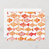 Helderheid Oranje Waterverf vispatroon Briefkaart (Voorkant / Achterkant)