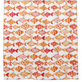 Helderheid Oranje Waterverf vispatroon Douchegordijn (Voorkant)