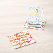 Helderheid Oranje Waterverf vispatroon Kartonnen Onderzetters (Insitu)