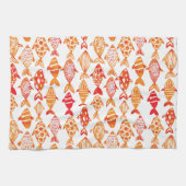 Helderheid Oranje Waterverf vispatroon Theedoek (Horizontaal)