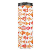 Helderheid Oranje Waterverf vispatroon Thermosbeker (Achterkant)