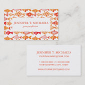 Helderheid Oranje Waterverf vispatroon Visitekaartje (Voorkant / Achterkant)