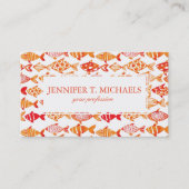 Helderheid Oranje Waterverf vispatroon Visitekaartje (Voorkant)