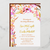 Helderheid Oranje wilde bloem Folie Uitnodiging (Voorkant)