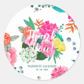 Helderheid over de zomerbloem en fruit ronde sticker (Voorkant)