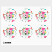 Helderheid over de zomerbloem en fruit ronde sticker (Vel)