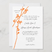 Helderheid over Oranje Wilde Flower Branch Wedding Kaart (Voorkant)