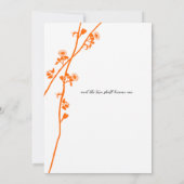 Helderheid over Oranje Wilde Flower Branch Wedding Kaart (Achterkant)