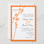 Helderheid over Oranje Wilde Flower Branch Wedding Kaart (Voorkant)