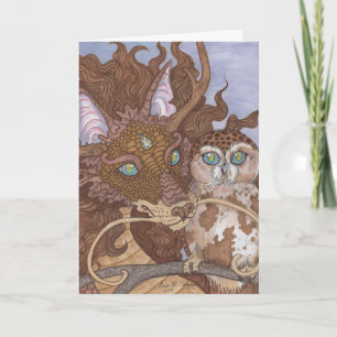 Helderheid Owl en draak Kaart