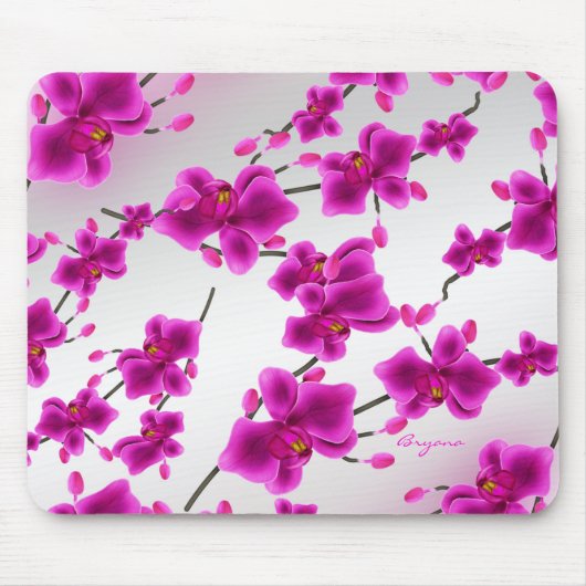 Helderheid Paarse Chic Orchid Flowers Elegant Flor Muismat (Voorkant)