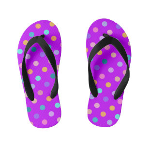 Helderheid paarse confetti polka stippen zomerflip kinder teenslippers