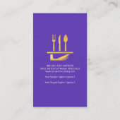 Helderheid Paarse Gold Serving Dish Cutlery Set Visitekaartje (Achterkant)