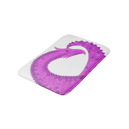 Helderheid paarse hartdraak op wit badmat (Gekanteld)