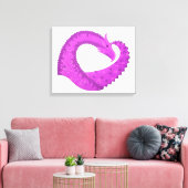 Helderheid paarse hartdraak op wit canvas afdruk (Insitu (Woonkamer))