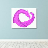 Helderheid paarse hartdraak op wit canvas afdruk (Insitu (Houten vloer))