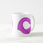 Helderheid paarse hartdraak op wit koffiemok (Voorkant rechts)