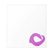 Helderheid paarse hartdraak op wit notitieblok (Voorkant)