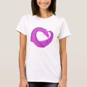 Helderheid paarse hartdraak op wit t-shirt (Voorkant)