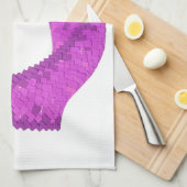 Helderheid paarse hartdraak op wit theedoek (Quarter Fold)