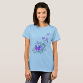 Helderheid Paarse vlinder T-shirt (Voorkant volledig)