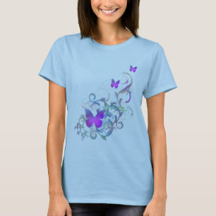 Helderheid Paarse vlinder T-shirt