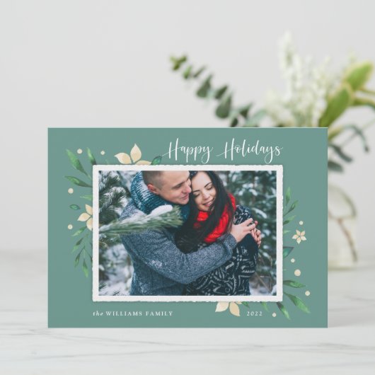 Helderheid | Prettige feestdagen Photo Holiday Kaa Feestdagenkaart (Staand voorkant)