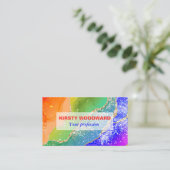 Helderheid regenboog en goudfaux glitter Agate Visitekaartje (Staand voorkant)