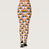 Helderheid regenboogpatroon op witte lGBTQ-prijs Leggings (Achterkant)