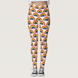 Helderheid regenboogpatroon op witte lGBTQ-prijs Leggings