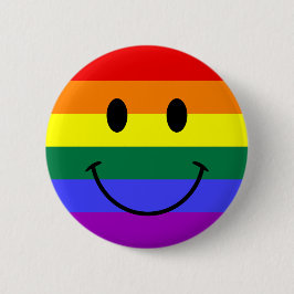 Helderheid regenboogstripe vlakken ronde button 5,7 cm