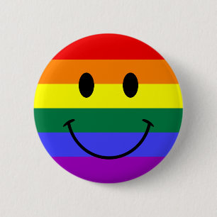 Helderheid regenboogstripe vlakken ronde button 5,7 cm