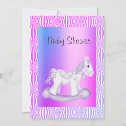 Helderheid  ROCKING HORSE BABY SHOWER INVITATIE Kaart (Voorkant)