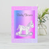 Helderheid  ROCKING HORSE BABY SHOWER INVITATIE Kaart (Staand voorkant)