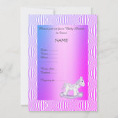 Helderheid  ROCKING HORSE BABY SHOWER INVITATIE Kaart (Achterkant)