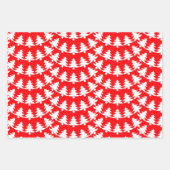 Helderheid, rood en wit gevlekt kerstfeest inpakpapier vel (Voorkant 3)