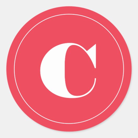 Helderheid roze cadeau voor feestdagen in initiaal ronde sticker (Voorkant)