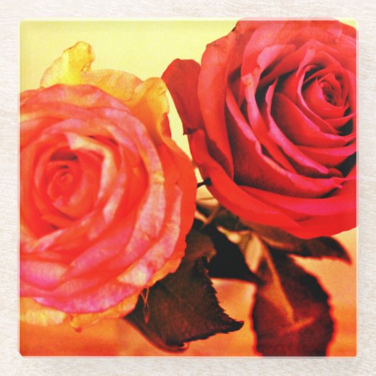 Helderheid Rozen Glazen Onderzetter (Voorkant)