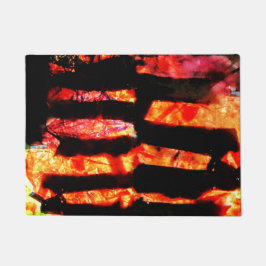 Helderheid sinaasappel abstracte deurmat, Gestreep Deurmat