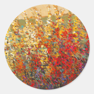 Helderheid van de lentestbloemen ronde sticker