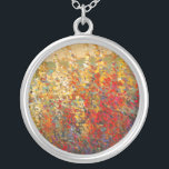 Helderheid van de lentestbloemen zilver vergulden ketting<br><div class="desc">Een majestisch heldere tuinmuurschildering met springveer als middelpunt. Tim O'Toole maakte een geweldig landschap. De vrienden van Claude Monet of Winslow Homer zouden dit werk moeten kopen!</div>