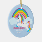 Helderheid van de regenboog van de Unicorn Keramisch Ornament (Rechts)
