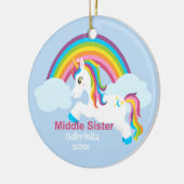 Helderheid van de regenboog van de Unicorn Keramisch Ornament (Links)